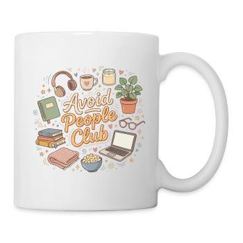 Introverted humor: Calm instead of people - Mug - white - Right