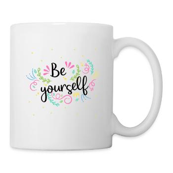 Couronne florale colorée - Mug blanc - blanc - Droite