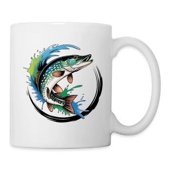 Pêche au brochet - Mug blanc - blanc - Droite