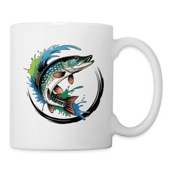 Pêche au brochet - Mug blanc - blanc - Droite