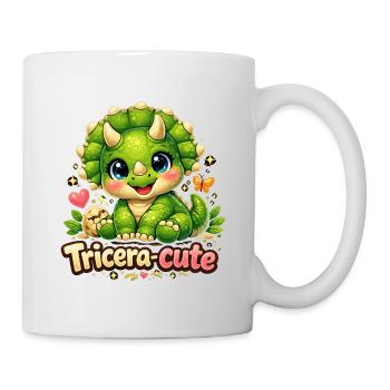 Tricera-cute: Süßer Triceratops Baby Dinosaurier - Tasse - Weiß - Rechts