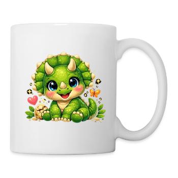 Cute Triceratops – Little Baby Dinosaur - Mug - white - Right