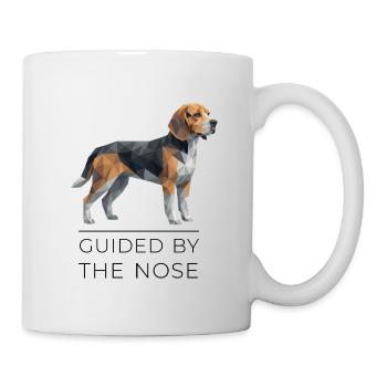 Beagle Low-Poly Art - Guided by the nose - Mug - white - Right