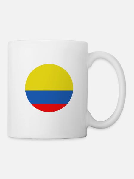 Kolumbien-Runde Flagge - Tasse - Weiß
