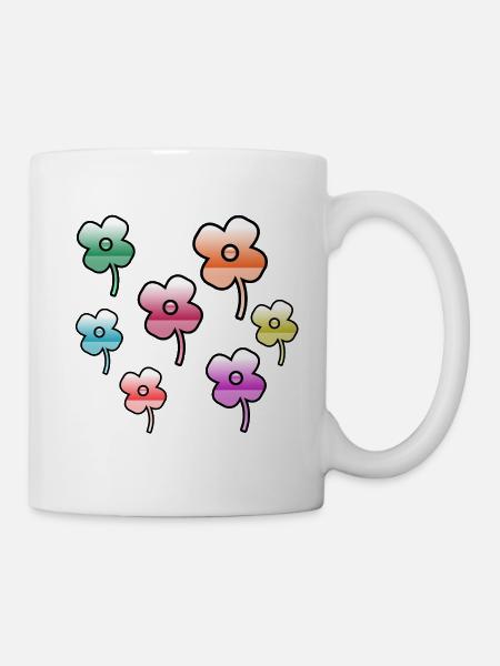 Blumen - Tasse - Weiß