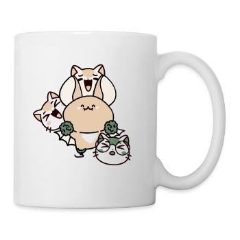 Kawaii Bat with Leg Prosthesis and Cat Squad - Mug - white - Right