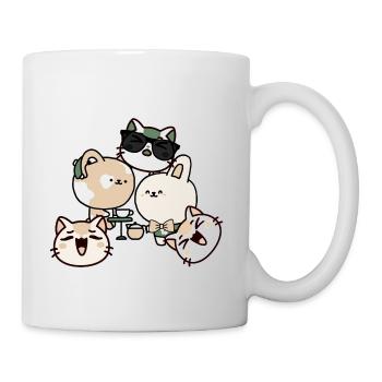 Kawaii Coffee Break: Cat with Hearing Aid - Mug - white - Right