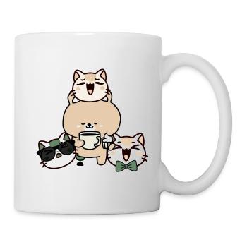 Cute Bear with Leg Prosthetic, Coffee and Cupcake - Mug - white - Right