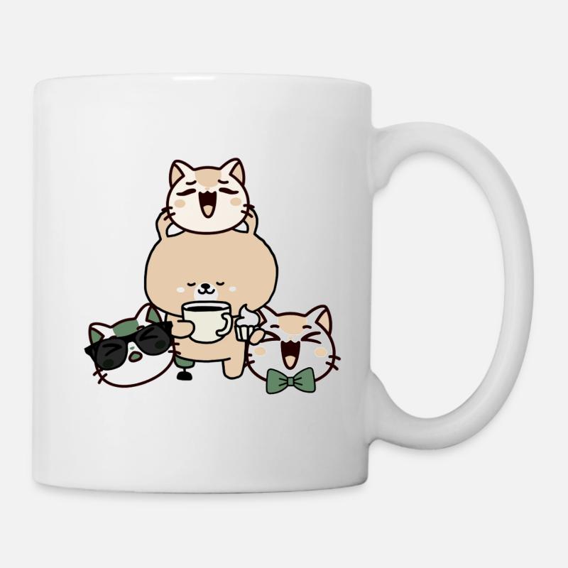 Cute Bear with Leg Prosthetic, Coffee and Cupcake - Mug - white