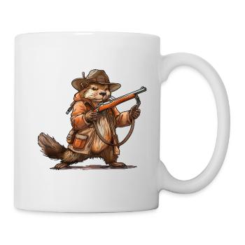 Motif drôle de chasse au chasseur de castors - Mug blanc - blanc - Droite