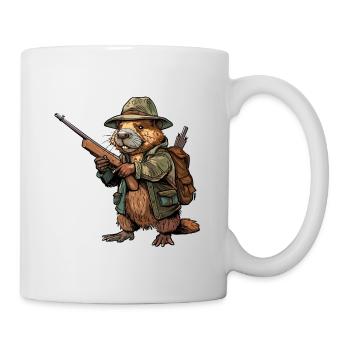 Motif drôle de chasse au chasseur de castors - Mug blanc - blanc - Droite
