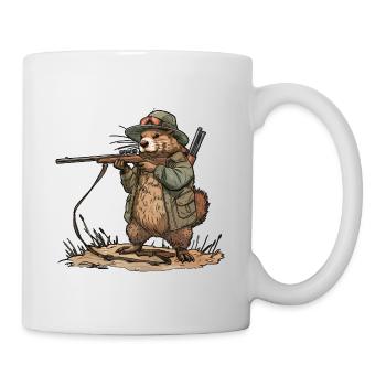 Motif drôle de chasse au chasseur de castors - Mug blanc - blanc - Droite