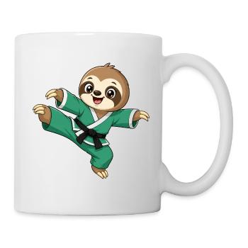 Faultier Karate Tritt Kampfsport Kampfkunst - Tasse - Weiß - Rechts