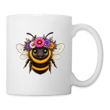 Bee with floral decoration - Mug - white - Right
