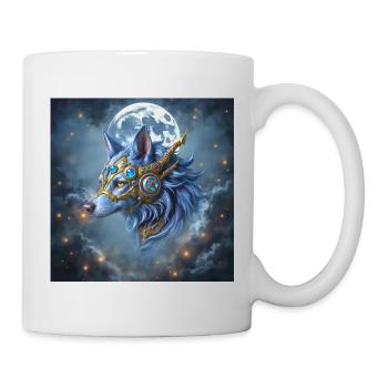 Loup Lune Couronne Mystique - Mug blanc - blanc - Droite