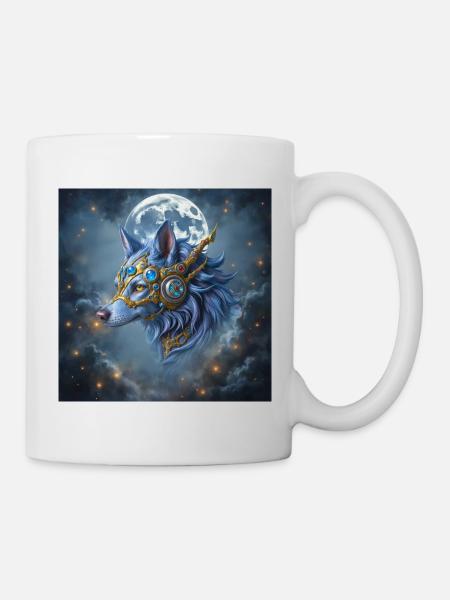 Mystic Crown Moon Wolf - Tasse - Weiß