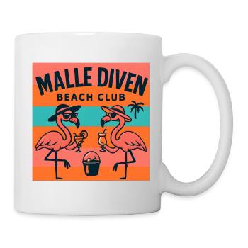 Malle Diven Beach Club Flamingo Mallorca Party  - Tasse - Weiß - Rechts