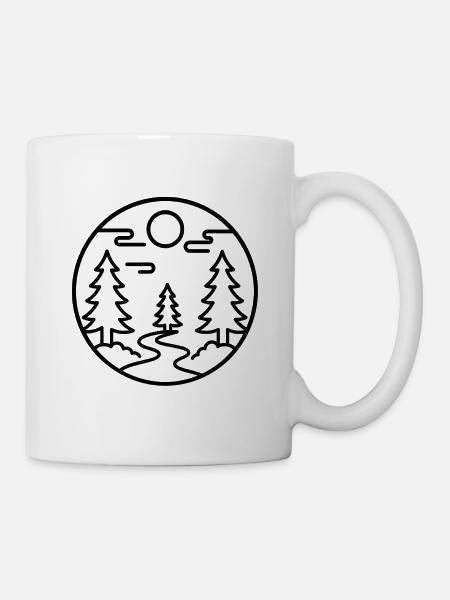 Mondwaldpfad Silhouette - Tasse - Weiß