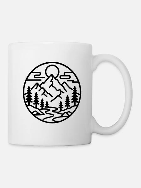 Bergwald Emblem - Tasse - Weiß