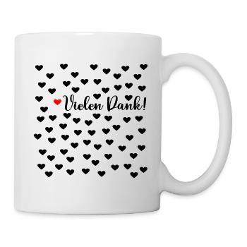 Dankbarkeit Vielen Dank Herzen - Tasse - Weiß - Rechts