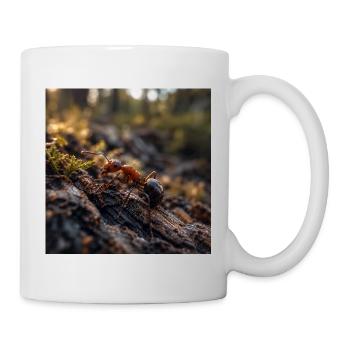 Red ant on Wood Under Moss - Mug - white - Right