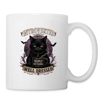 Introverted But Well Dressed Cat - Tasse - Weiß - Rechts