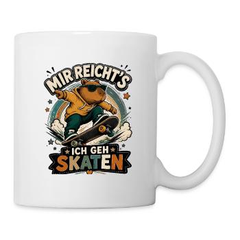 Capybara Skaten - Tasse - Weiß - Rechts