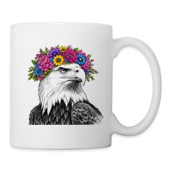 Flower Crown Eagle Portrait - Mug - white - Right