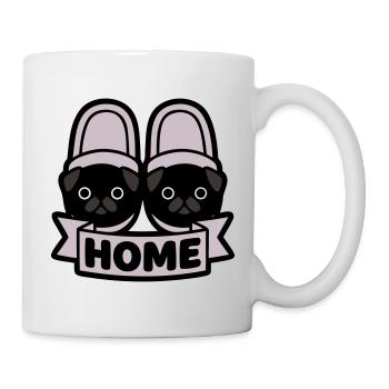 Pug Slippers Home Banner - Mug - white - Right