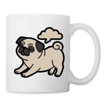 farting pug dog funny - Mug - white - Right