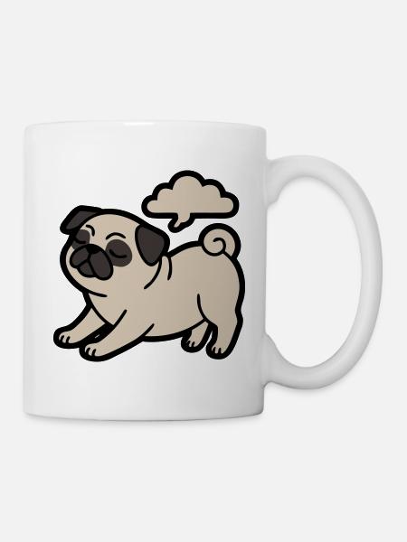 Pupsender Mops Hund Lustig - Tasse - Weiß
