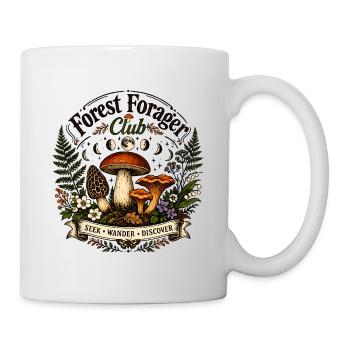Mushroom Pickers Club – Vintage Forest Illustration - Mug - white - Right