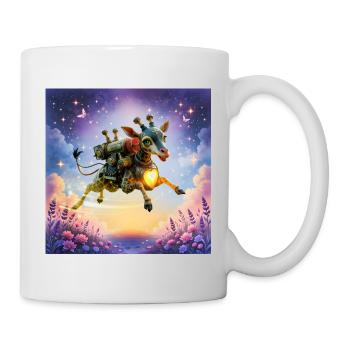 Girafe fusée avec cœur - Mug blanc - blanc - Droite