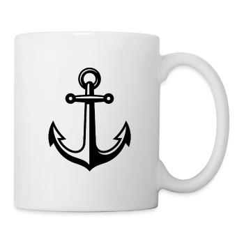 Sticker Autocollant pour Voiture ancre de bateau  - Mug blanc - blanc - Droite