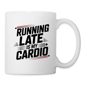 Courir en retard, c’est mon cardio - Mug blanc - blanc - Droite