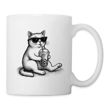 Bubble Tea Katze - Tasse - Weiß - Rechts