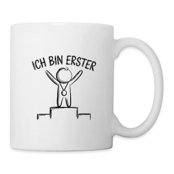 Ich bin Erster Jubel am Podest - Tasse - Weiß - Rechts