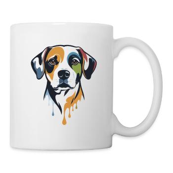 Abstract Dog Portrait - Colorful Soul - Mug - white - Right