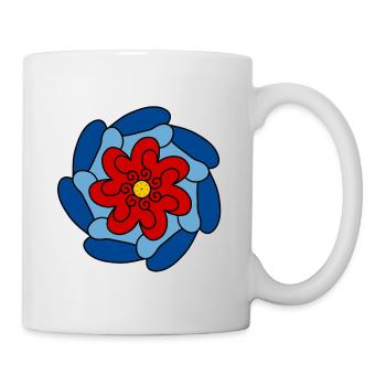 Red Flower Blue Mandala - Mug - white - Right