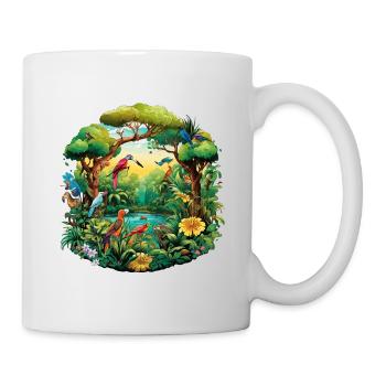 Vibrant Jungle Bird Parade - Mug - white - Right