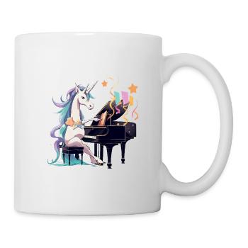 Einhorn am Klavier FarbenSinfonie - Tasse - Weiß - Rechts