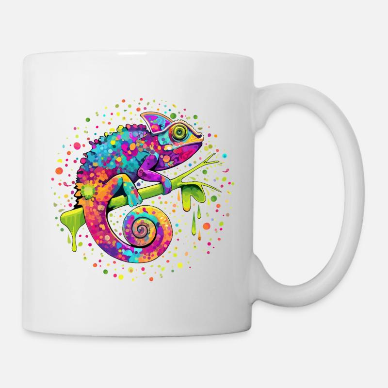 Fantasme de l’aquarelle caméléon - Mug blanc - blanc