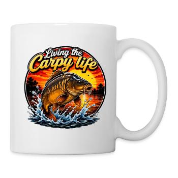 Living The Carpy Life Carp Fishing - Mug - white - Right