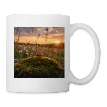 Ladybug in sunset and moss - Mug - white - Right