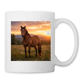 Horse at sunset - Mug - white - Right