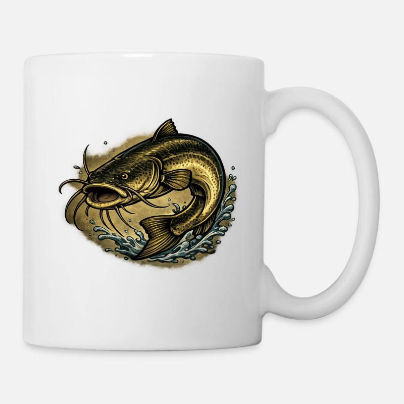 Bête de la Rivière – Fureur du poisson-chat - Mug blanc - blanc