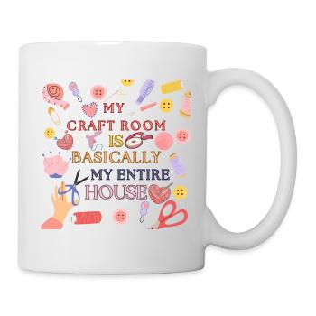 Ma salle de loisirs créatifs est ma maison - Mug blanc - blanc - Droite
