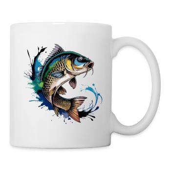 Springender Karpf - Tasse - Weiß - Rechts