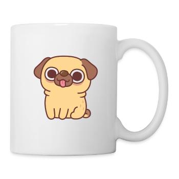 Cute Seated Fawn Pug - Mug - white - Right