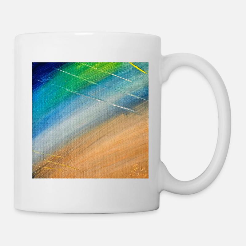 Color flow and gold lines - Mug - white